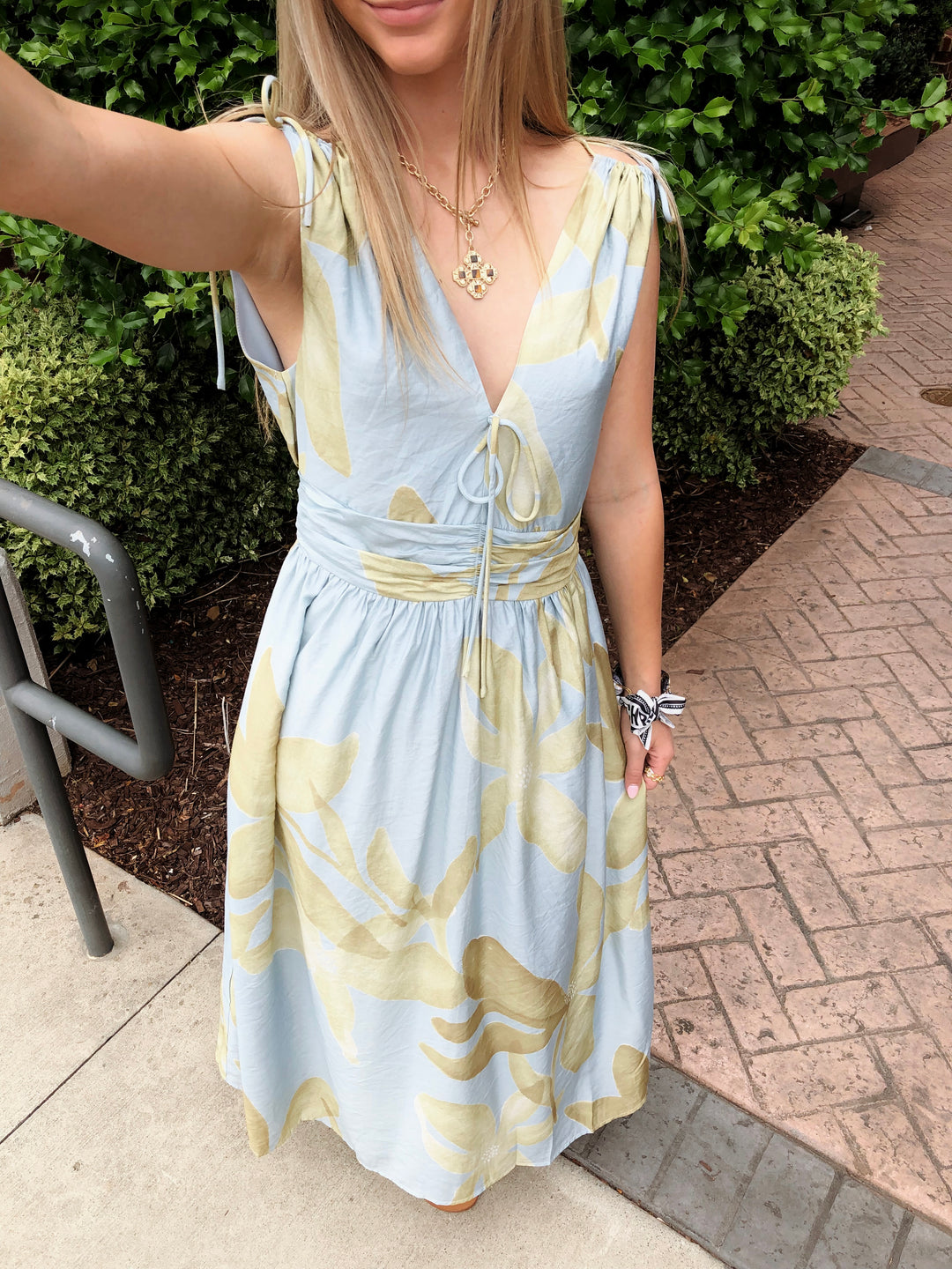 knee length dresses for ladies Santorini Sunrise Midi Dress main image 0